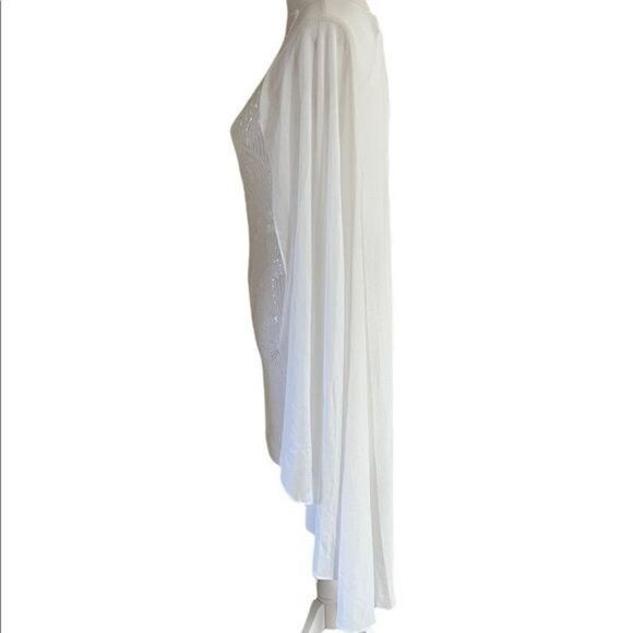 NEW One33 Social Sequin Cape Minidress in Ivory Size 0 - Picture 12 of 13